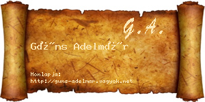 Güns Adelmár névjegykártya